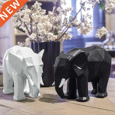 Nordic Resin Crafts Geometric Bullish Cattle Sculpture Home