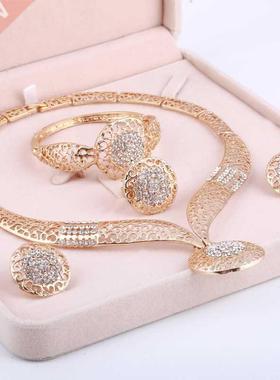 Dubai Gold Plated Jewelry Sets Nigerian Wedding African Bead