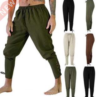 Adult Man Medieval Viking Pirate Cosplay Costume Lace-Up Ban