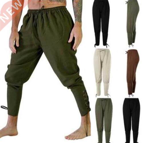 Adult Man Medieval Viking Pirate Cosplay Costume Lace-Up Ban