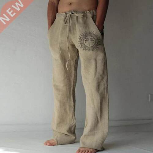 Men's Casual Pants sweatpants Sun Flower Print Full Length P