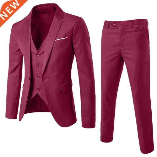 3 Pcs Men Spring Classic Blazers Suit Sets Clothing Men Busi