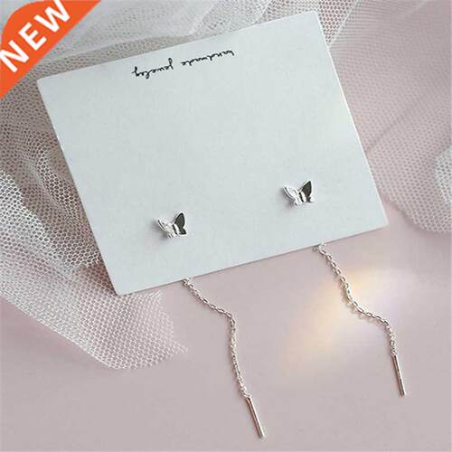 Long Tassel Butterfly Drop Earrngs Slver Color 2021 Fasho