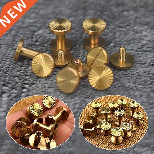 2 Sets Brass Pattern Belt Screw Nail Rivet Screw Back