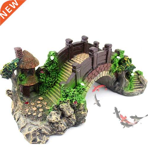Aquarium Fish Tank Vintage Decorative Bridge Landscape Ornam