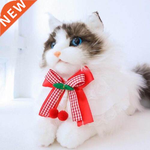 Elegant Bow Collar for Cats Christmas with Bell Dog Bandana