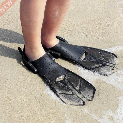 1 Pair Of Flippers Short Adjustable Swimming Fins Adult