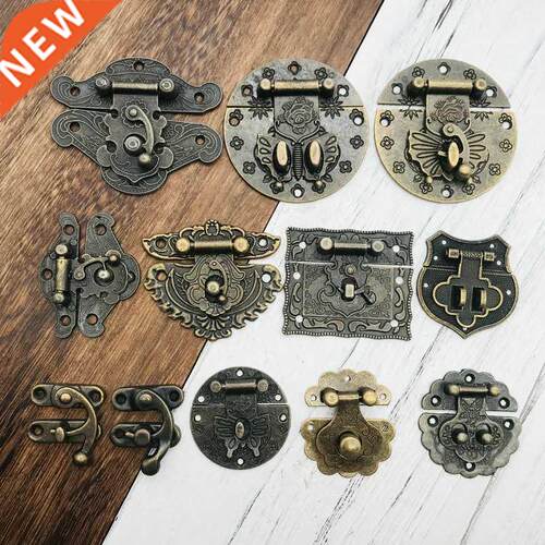 1x Antique Brass Wooden Case hasp Vintage Style Decorative J