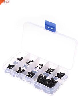 160 pièces/ensemble M3 Nylon noir Hex 8 tailles vis/écrous