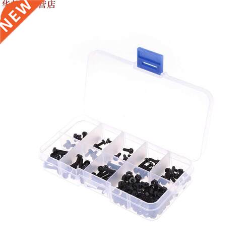 160 pièces/ensemble M3 Nylon noir Hex 8 tailles vis/écrous