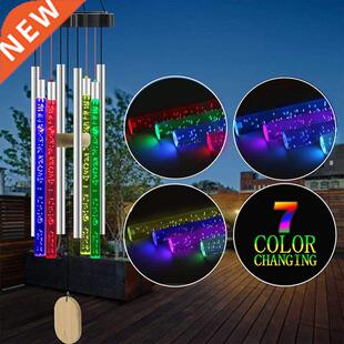 Outdoor Solar Wind Chime Lp with ell LED String Garden a
