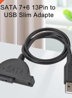 Convenient SATA 7+6 1Pin to USB Slim Adapter TPE USB2.0 Opt