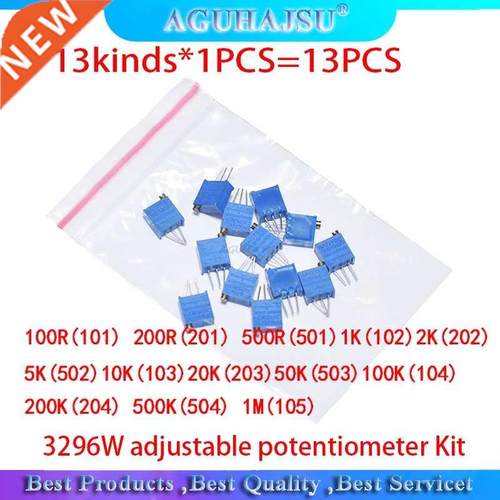 13kinds*1PCS=13PCS 3296W adjustable potentiometer Kit cont