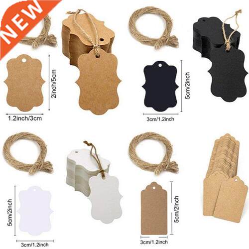 5*3cm 100pcs Packaging Label Brown Kraft /black/white Paper