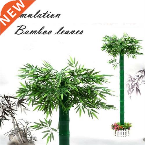 Branches Green Artificial Bamboo Leaves Silk Cloth