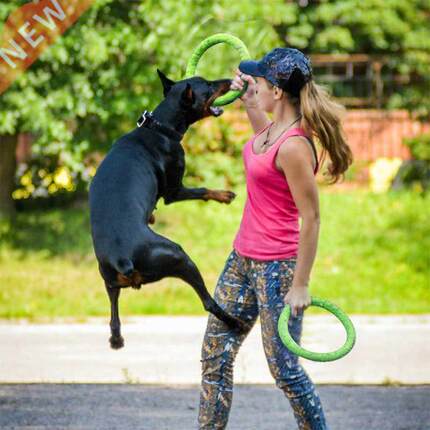 Dog Toys Pet Flying Discs EVA Dog Training Ring Puller Resis