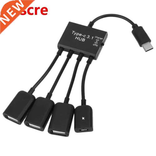 OTG Cable Hub Adapter 5.0Gb/S USB Type-C 3.1 to 4 Ports for