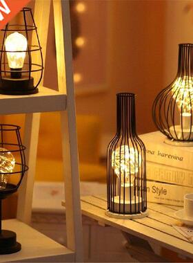 S ron Glass Transparent Lghts Hollow Out Wne Bottle