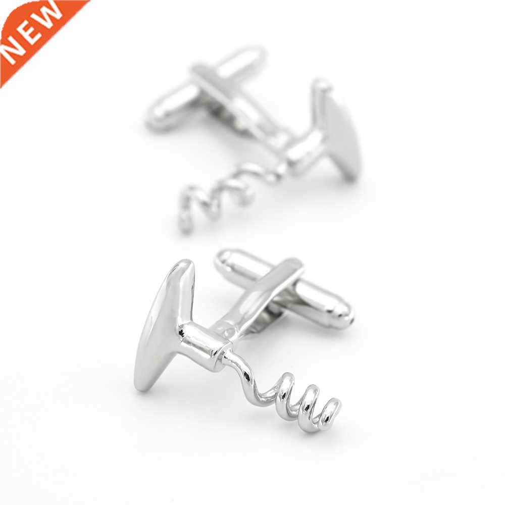 Corkscrew Cuff Links For Men Red Wine Opener Design Quality