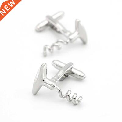Corkscrew Cuff Links For Men Red Wine Opener Design Quality