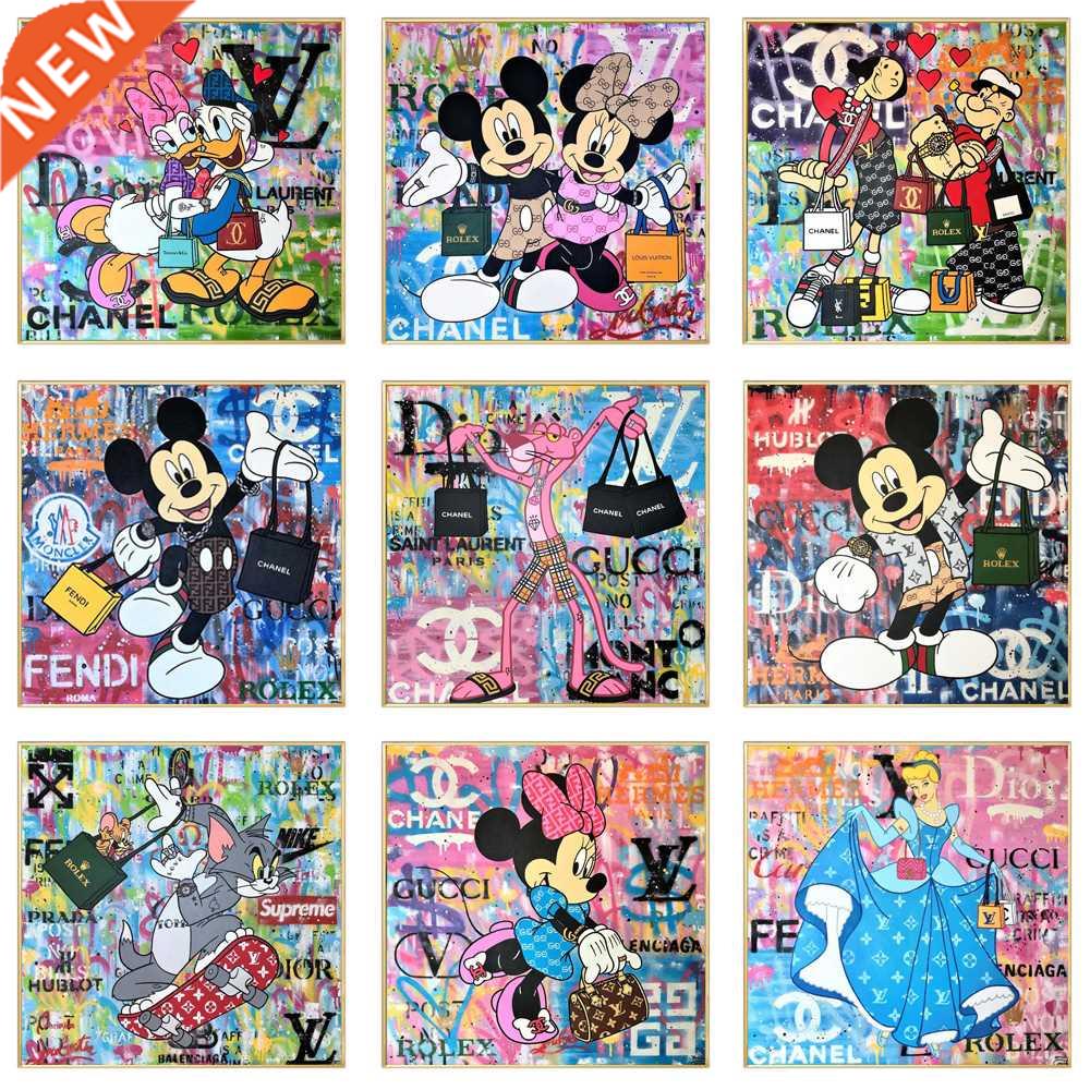 Luxury Art Fashion Mickey Mouse And Donald Duck Wall Art Po