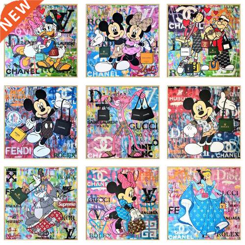 Luxury Art Fashion Mickey Mouse And Donald Duck Wall Art Po