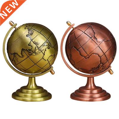 Retro Metal Globe Iron Art Antique Rotating Earth Geography