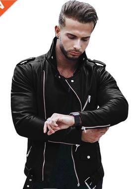 Fshion Lether Jckets Men PU Lether Cot Men utumn Winte