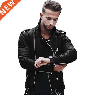 Fshion Lether Jckets Men PU Lether Cot Men utumn Winte