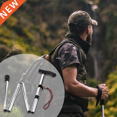 T-handle Portable Easy Folding Walking Stick Adjustable Alum