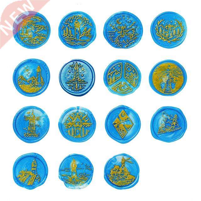 Sealing Wax Stamp Head Antique Brass Lighthouse Pattern Toke