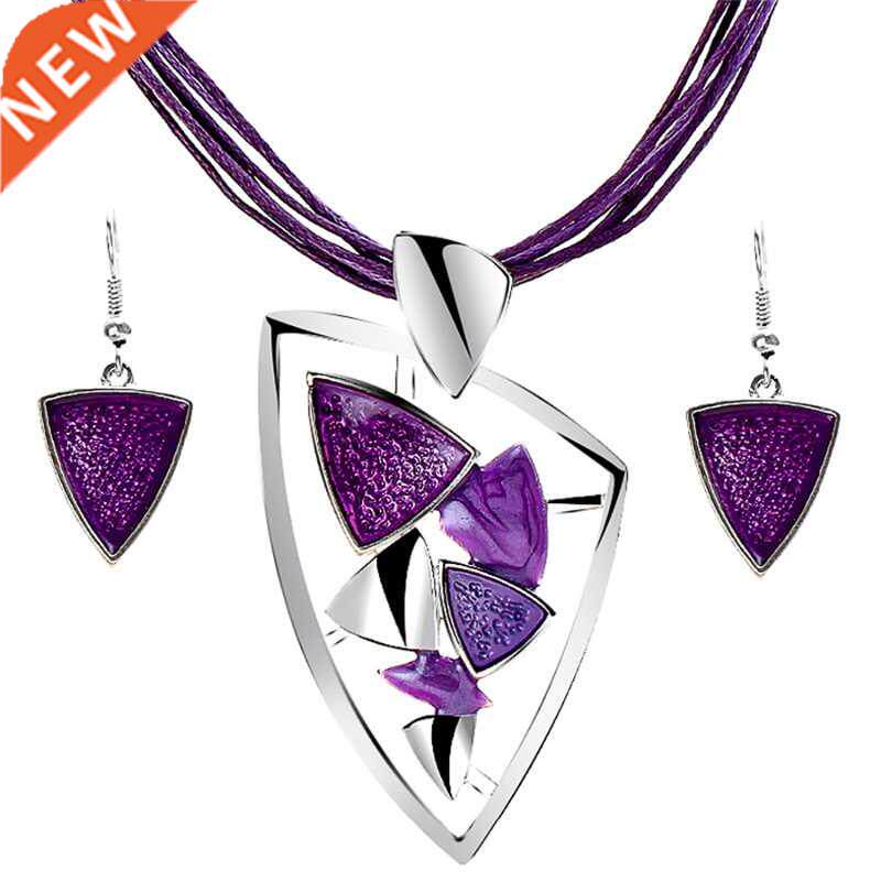 ZOSHI Fashion African Jewelry Sets Leather Chain Enamel Gem