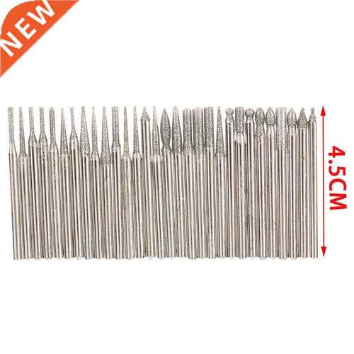 30PC 2.5/3mm Diamond Point Burr Bits Head For Dremel Accesso