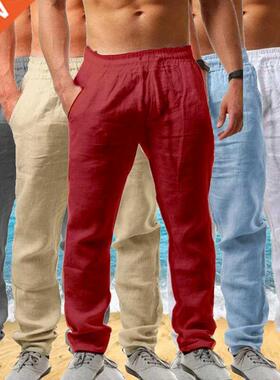Fashion New en's Trousers Cotton Linen Pants ale Suer So