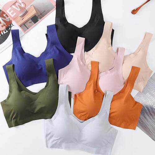 Ice Silk Bra Seamless Vest Bras Women Push Up Underwear Ling