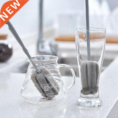 Household Long Handle Glass Cup Brush Sponge Bottle Cleaner