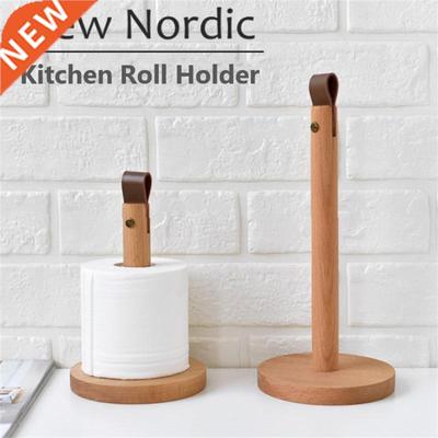 Kitchen Wooden Roll Paper Towel Holder Paper Storage Rack