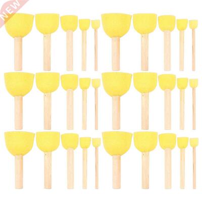 Pack of 0 Round Foam Sponge Paint Brush Set - Stencil Brush