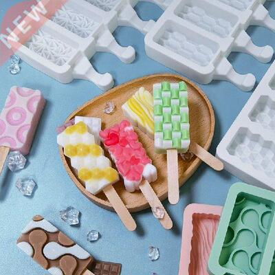 4 Cells Silicone Mold Ice Cream Making Molds Ice Pop Cube