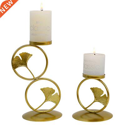 Ginkgo Lef Round Ring Cndle Utensils Romntic Wedding