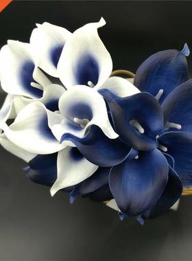 Navy Blue Calla Lilies PU Real Touch Flowers Wedding decorat