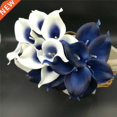 Navy Blue Calla Lilies PU Real Touch Flowers Wedding decorat