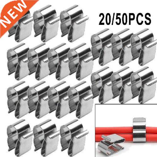 20/50pcs Stainless Steel Solar Panel Cable Clips For 2x6mm