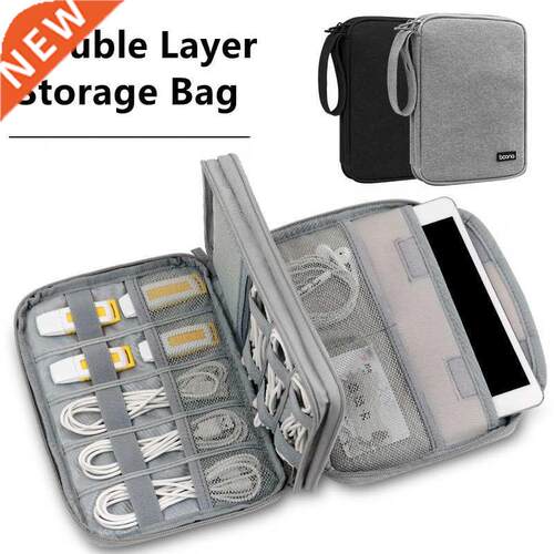 Portable Travel USB Data Cable Storage Bags Digital Ipad