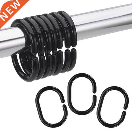 24 PCS Shower Curtain Rings Plastic Shower Curtain Hooks for