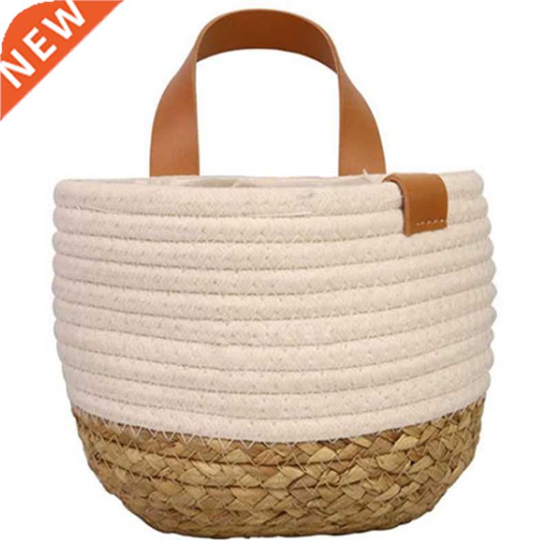 Rope Planter Straw Cotton Woven Basket Flower Pot Home Decor