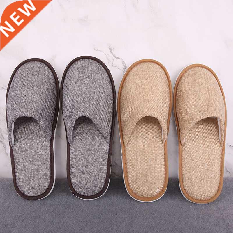 2021 New Simple Unisex Cotton And Linen Slippers Hotel Trave