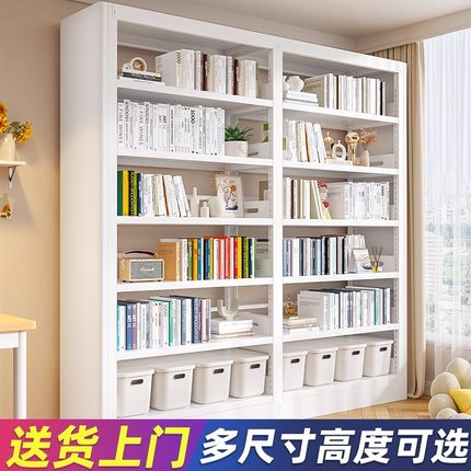 家用钢制书架图书馆落地置物架儿童书柜客厅绘本架简易铁艺储物架