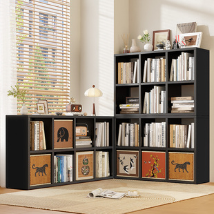 家用钢制书架卡莱克格子柜落地置物架儿童组合书柜日式八格收纳柜