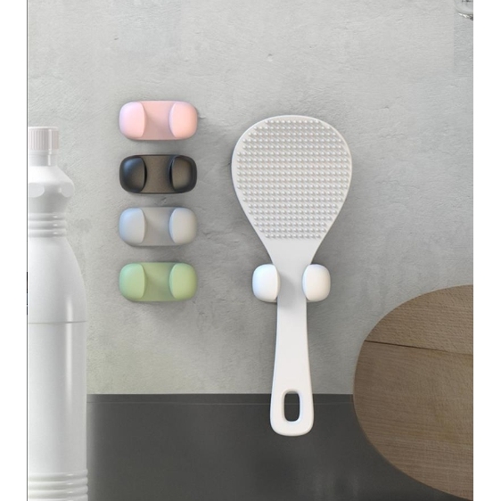 粘贴式饭勺收纳架厨房壁挂无痕免打孔打饭瓢置物架电饭煲饭铲挂架